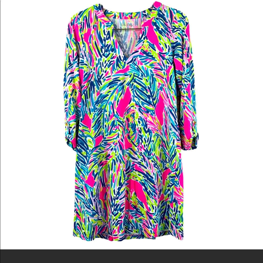 Lilly Pulitzer Rossmore Dress Multi Palm Reader size small